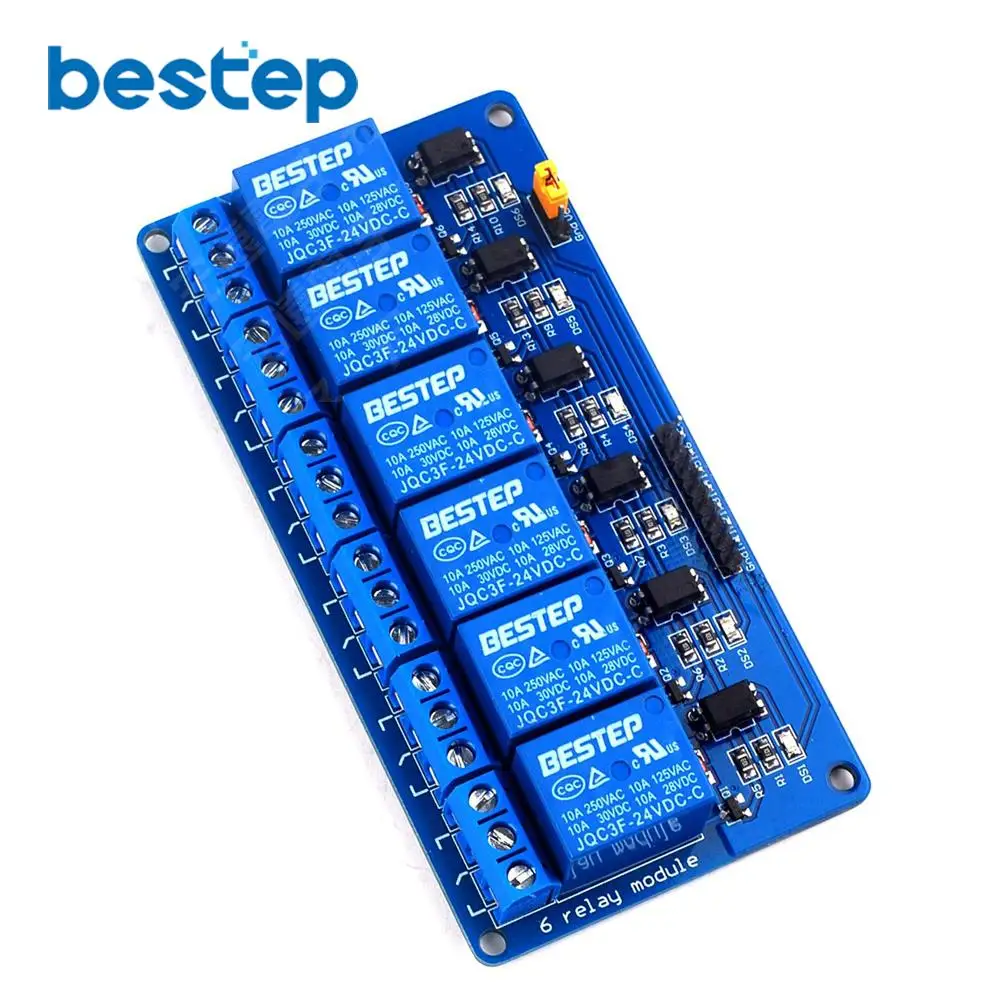 

24V 6 Channel Relay Module Low Level Trigger Optocoupler Isolation 6Channel 24V Relay Module