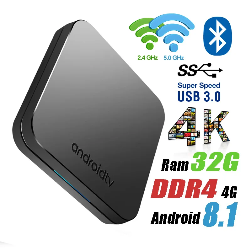 

Mecool KM9 Android 8.1 Smart TV Box S905X2 4GB DDR4 RAM 32GB ROM 2.4G 5G Dual WiFi Bluetooth 4.1 Set Top Box 4K Media Player