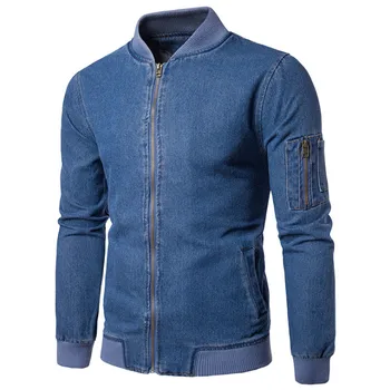 

High quality Cowboy Mens Jacket and Coat New Vintage Denim Jacket Male Casual Zippers Jeans Jackets Black Blue Casaco Masculino