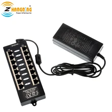 ZQPOEGA008 пассивный гигабитный инжектор безопасности PoE 1000 Мбит/с 802.3af/at режим A с 48 в 60 Вт источник питания для ip-камеры