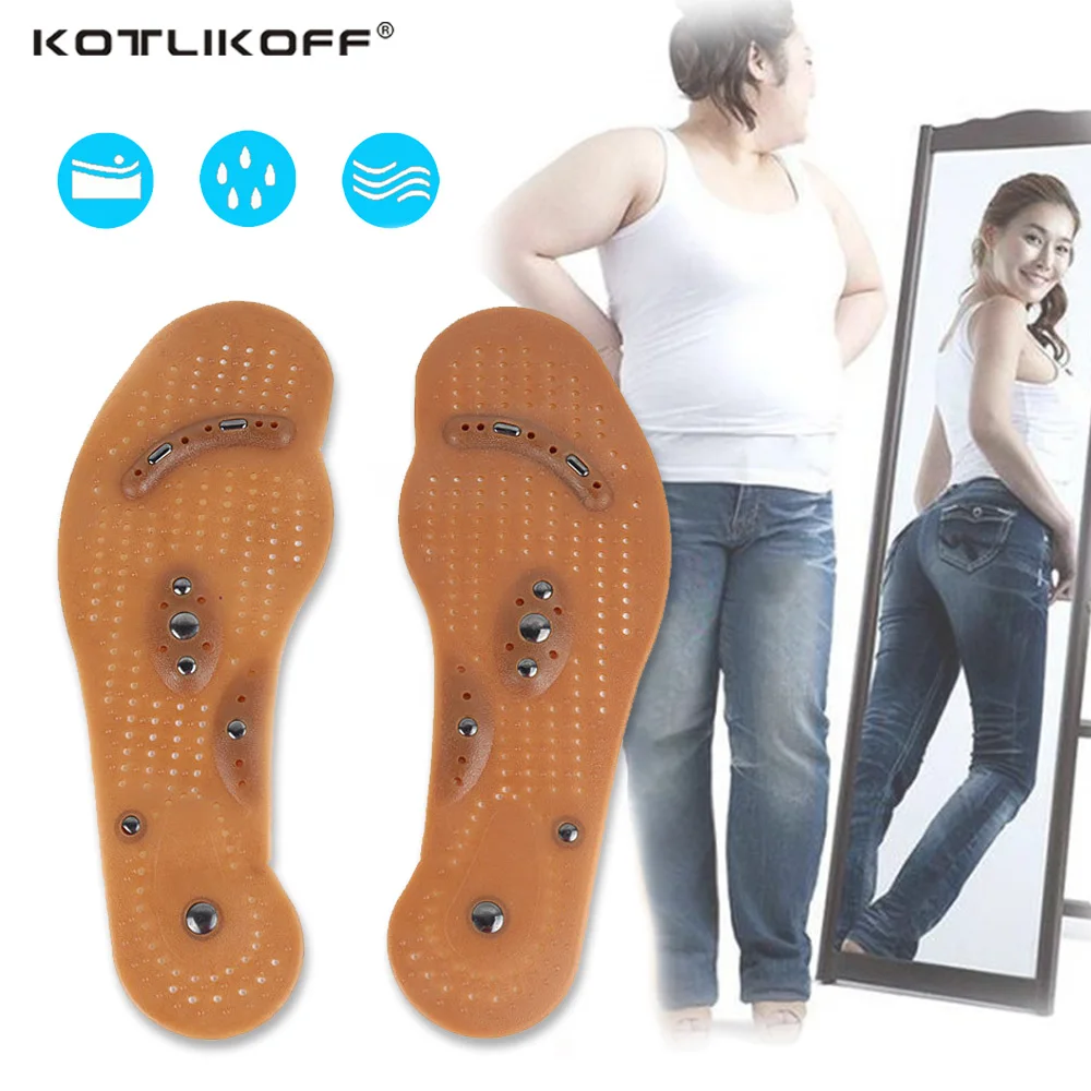 KOTLIKOFF Magnetic Therapy Slimming Insoles for Weight Loss Foot Massage Health Care Shoes Mat Pad Acupuncture Massaging Insole