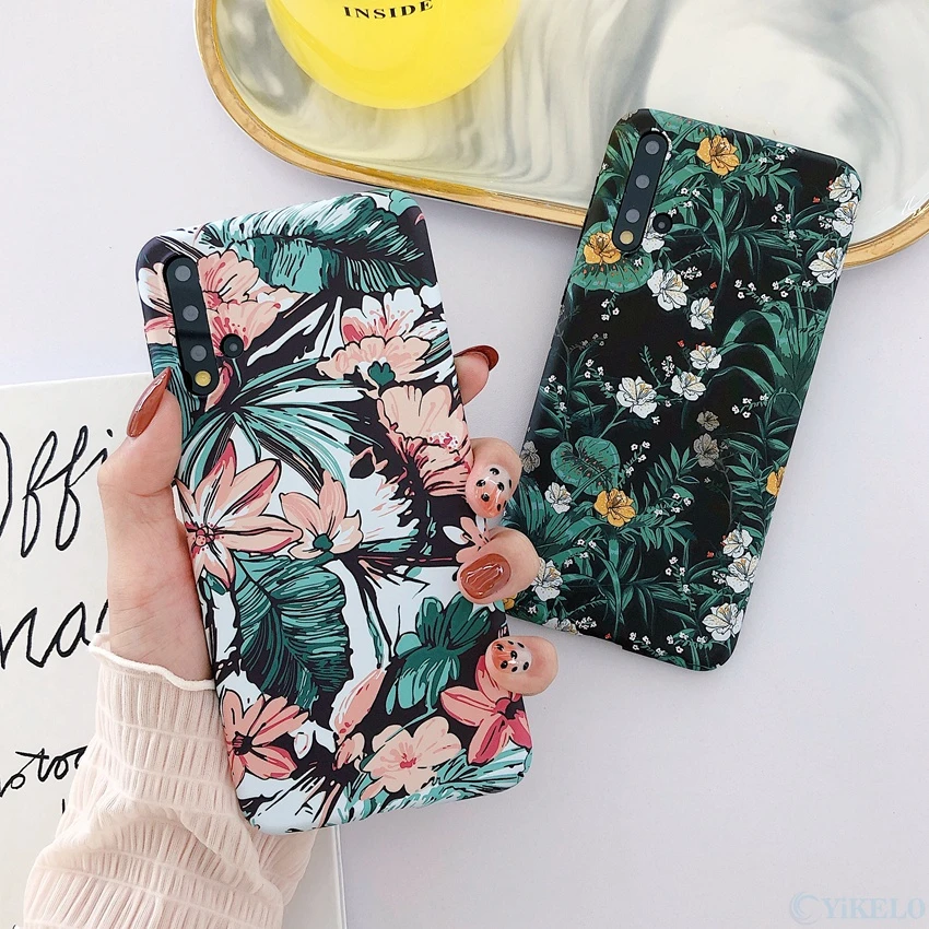 

YiKELO Retro Flower Plants Hard PC Full Protection Case Luxury Retro Floral Back Cover For Huawei Honor 20 Nova 5 5i Pro Nova5