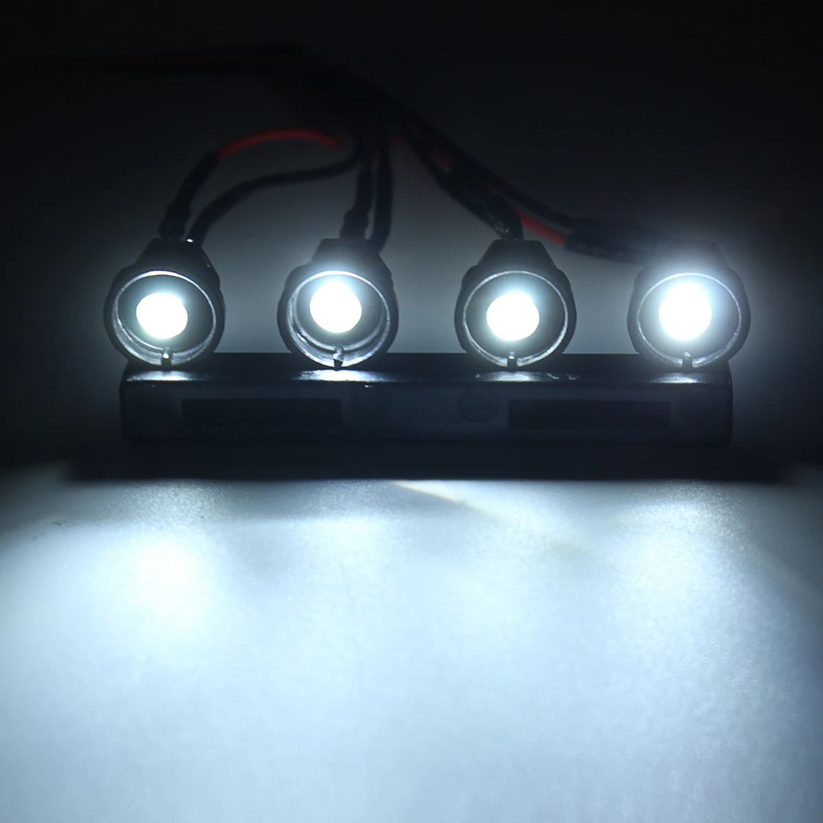 Upgrade Headlights 4Pcs LED Light Set w// Base For WPL C14 C24 RC Car Truck