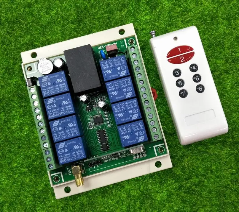 AC85V 110 V 220 V 10A telay 8CH удаленного Управление переключатели приемник передатчики промышленное освещение 433 МГц