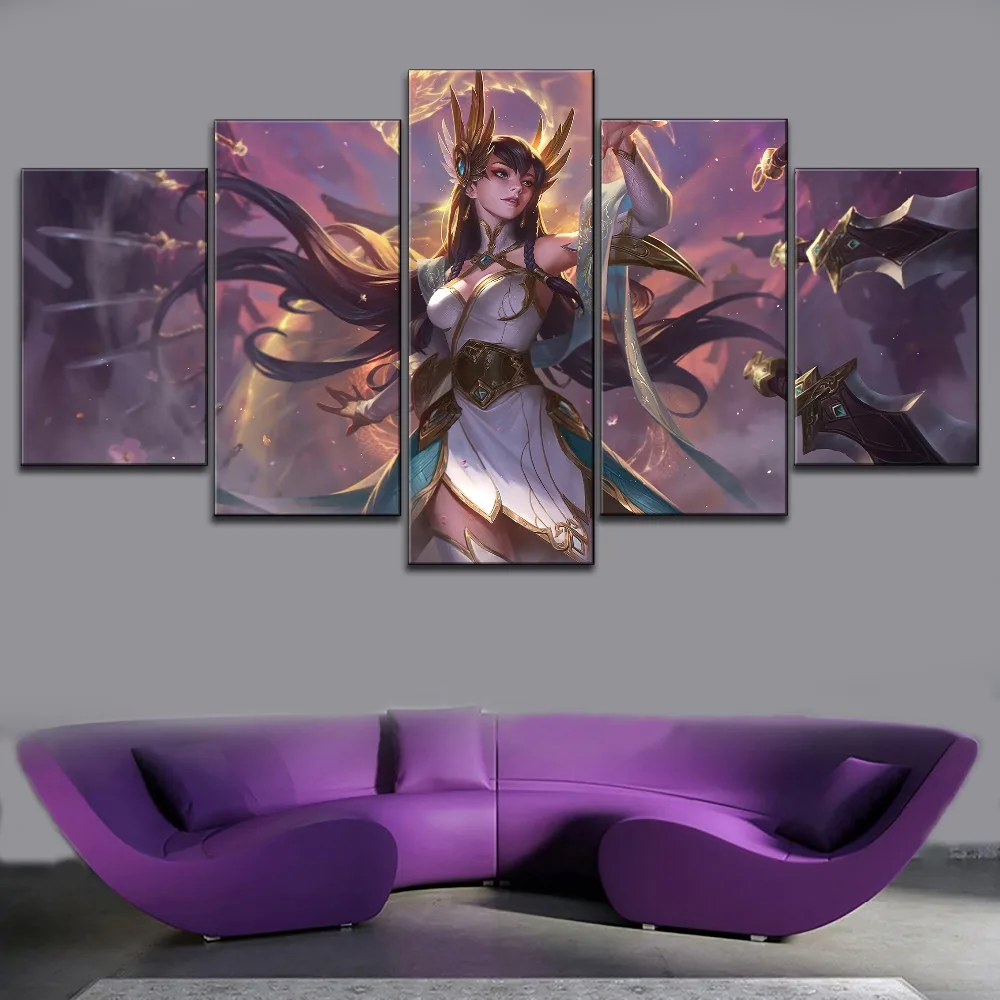 

Modern 5 Piece Modular Pictures Divine Sword Irelia League of Legends (2) Poster Canvas Printing Home Decor Wall Art Pictures