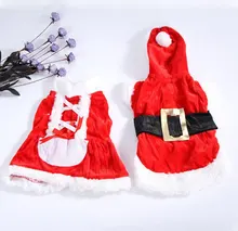 New Santa font b Dog b font Costume Christmas Pet font b Clothes b font Winter