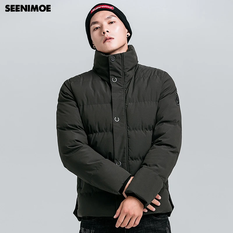 Seenimoe 2019 горячая Распродажа Зимняя парка мужская зимняя куртка новая молодежная
