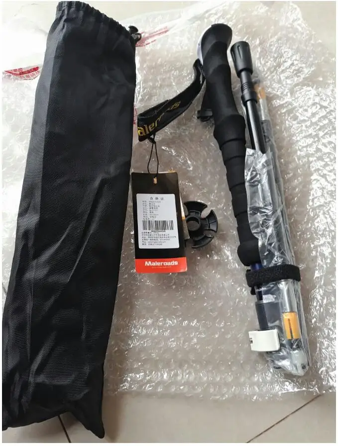 Lidar com Seções Liga de Alumínio de Dobramento Nova Ajustável Caminhadas Trekking Pole Vara Cana Muleta Bengala Varas Eva 17 High Quality Esporte e Lazer