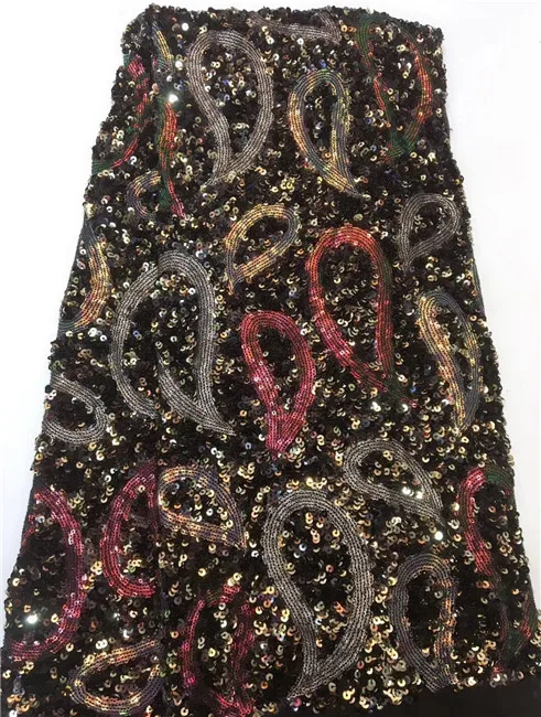 

New High Quality Sequence Lace Fabric Fashion Organza Lace Fabric 2019 African Lace Fabrics with Sequins for Party Dress Z6