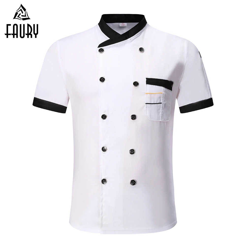 M 3XL Black White Red Wholesale Unisex Kitchen Bakery Chef Uniforms