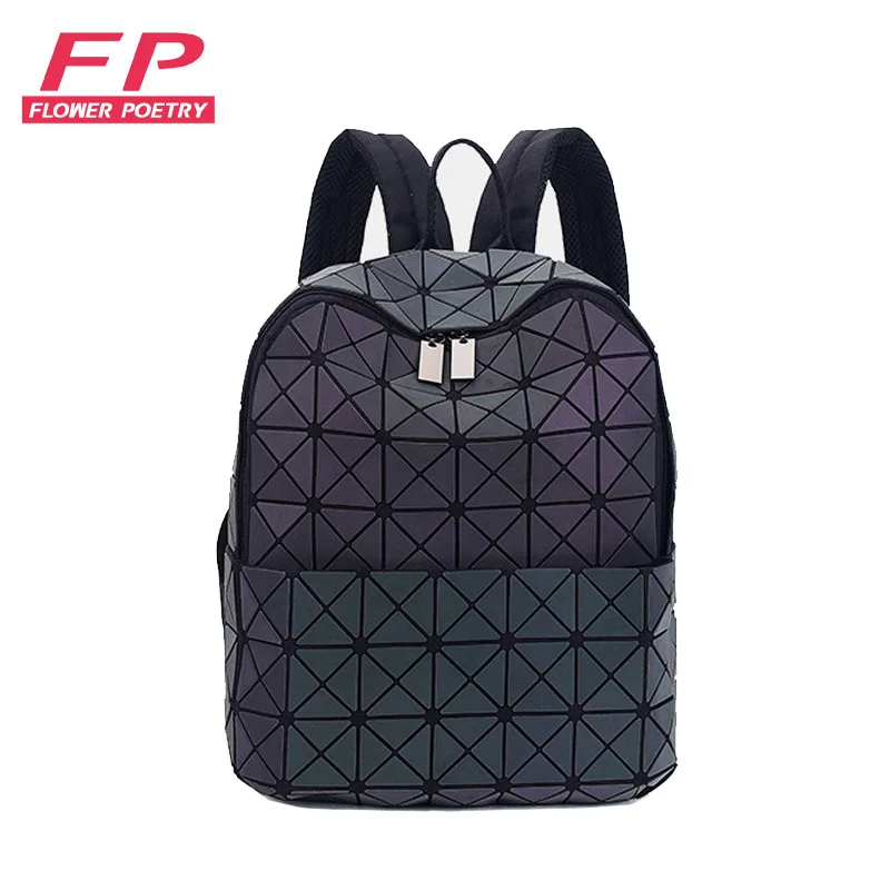 

New Bao Bag Backpacks Women Geometric Patchwork Diamond Backpack For Teenage Drawstring Bag mochila School bag for Girl 2018