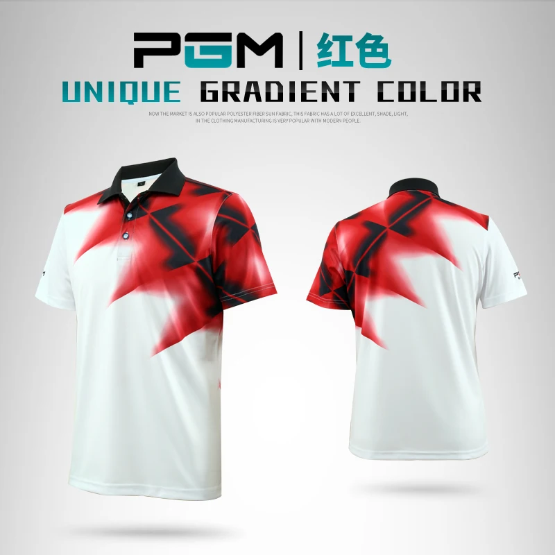 Pgm рубашка для гольфа мужские спортивные летние Одежда для гольфа быстросохнущие футболки дышащие эластичные с коротким рукавом Униформа Гольф одежда 4 цвета