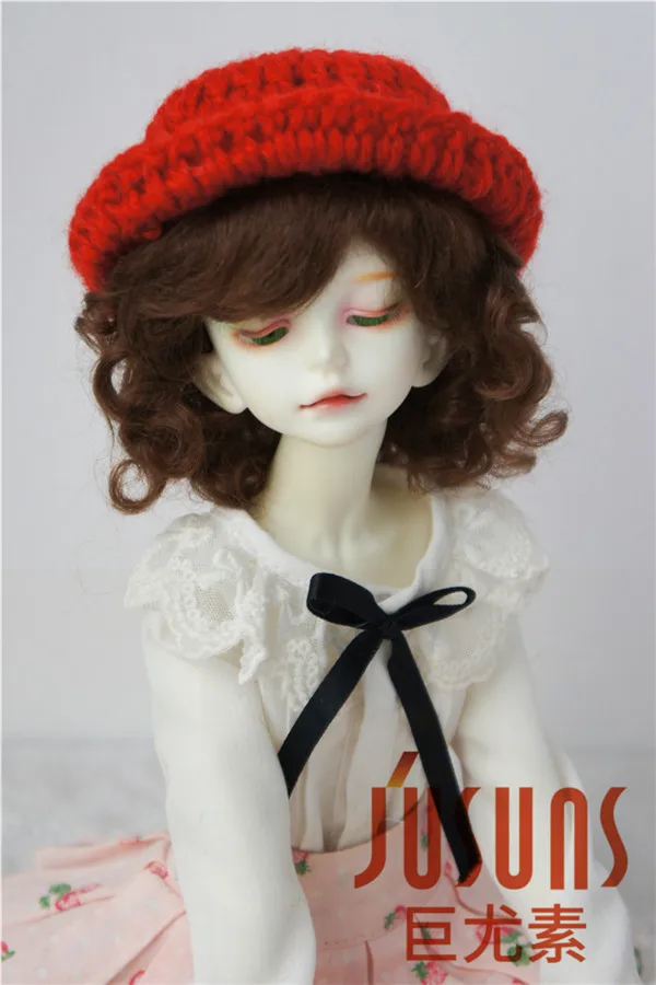 JD012 1/6 1/4 модный курчавый bjd парик мохера Размер 6-7 дюймов 7-8 дюймов bjd волосы YOSD MSD куклы аксессуары - Цвет: 7-8inch Light Brown