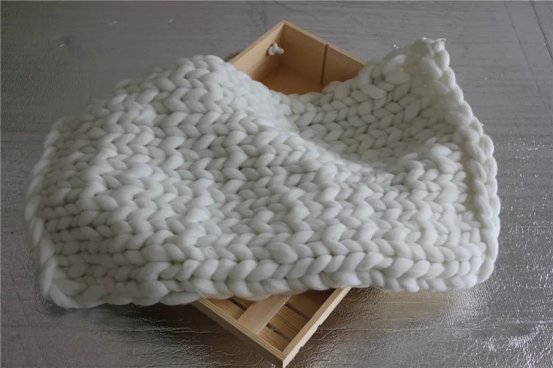 40 см x 60 см(16 ''x 24'') вязаное плотное пряжа для новорожденных одеяло для фото детское фото реквизит корзина заглушка