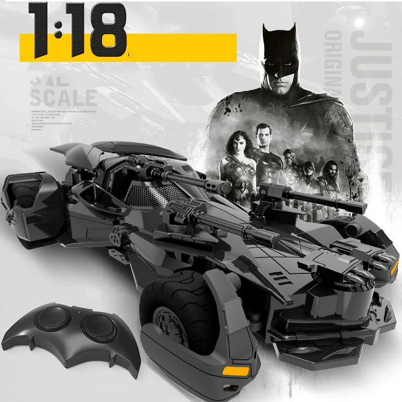 

1:18 Updated RC Car Justice League Batman Chariot 2.4G Charging Remote Control Car Batman Car Boy Racing Toy With Missile PGM081