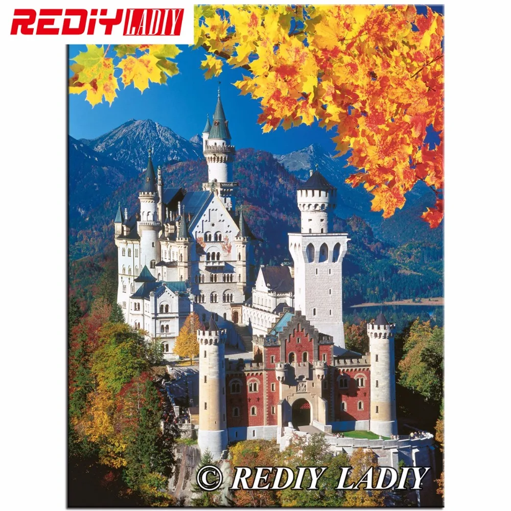 

DIY Diamond Painting Neuschwanstein Castle Home Decor Diamond Embroidery 100% Full Resin Inlaid 3D Cross Stitch Kit Needlework