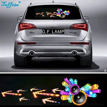 

90*25cm Horn Flash Car Sticker Music Rhythm Light LED EL Sheet Lamp Sound Music Activated Equalizer