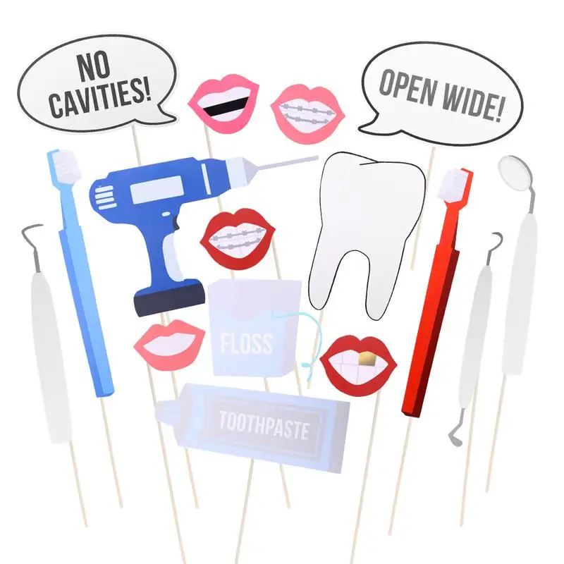 

16pcs Doctor Photo Booth Photo Props Funny Dentist Dress Up Photobooth Kits Decoration Party Supplies Selfie Props Prop Kit