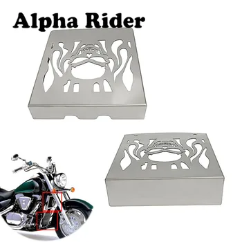 

For SUZUKI VL 1500 LC VL1500LC Intruder Motorcycle Radiator Battery Grille Chrome Skull Flame Cover Guard Stainless Steel Set