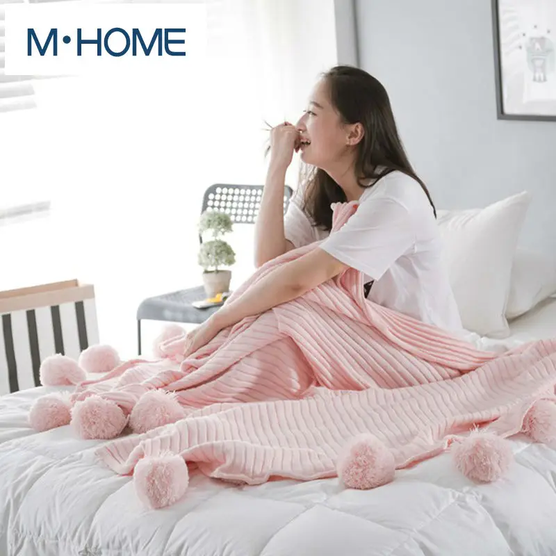

100% Cotton Knitted Thread Blanket high quality knit blanket Solid for Summer/Spring/Autumn on Sofa/Bed 150*200cm Free shipping