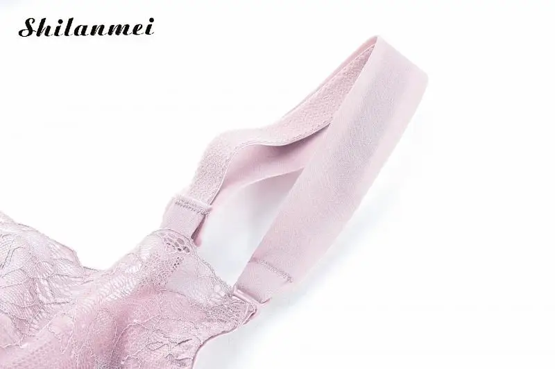 Elegant Woman Lace 3/4 Cup Push Up Bra And Panties Brief Set Convertible Straps Female Pink Daily Lingerie Set
