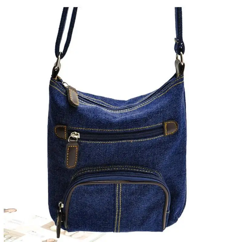 Повседневное джинсовая ткань Для женщин Crossbody сумка Мини сумка для девушки дамы небольшой Женская сумочка с клапаном Tote
