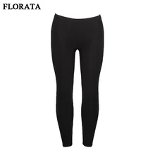 FLORATA Black New Style Leggings Elastic Comfortable Trousers Slim Push Up Pants Women Elastic Simple Fashion