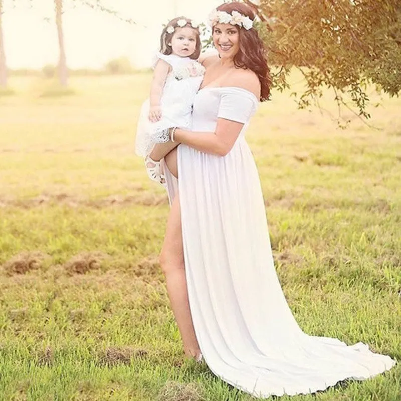 

Chiffon Maternity Dress Photography Props Long Dresses Pregnant Women Clothes Short Sleeve Pregnancy Dress For Photo Props Shoot