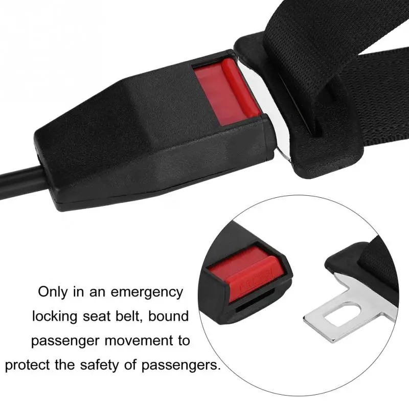 Universal 3 Point Retractable Auto Seat Belt Bolt Extension Safety Strap Buckle