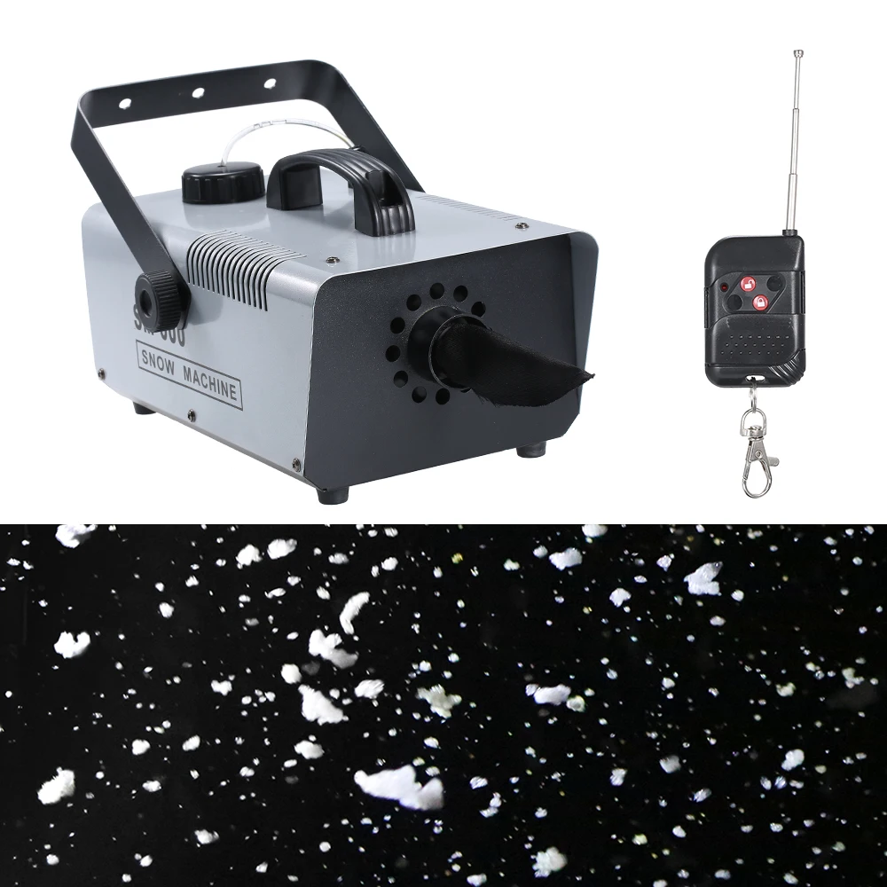 

AC220V 600W Snowflake Machine Stage Light Lighting Fixture Wireless Remote Control 1L Capacity Oil Cylinder for Party Christmas