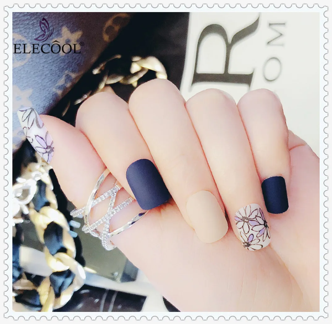 24 шт. накладные ногти ELECOOL для маникюра Гель лак дизайн ногтей короткая длина