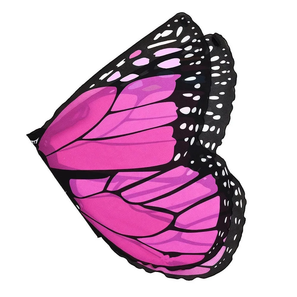 Детская богемная шаль с принтом бабочки для мальчиков и девочек, костюм пашмины, аксессуар, подарки, новинка, шарфы с принтом пашмины - Цвет: Hot Pink