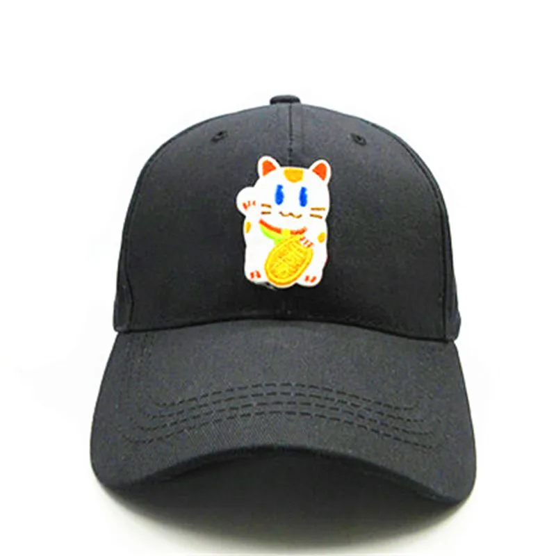 

Lucky Cat embroidery cotton Casquette Baseball Cap hip-hop cap Adjustable Snapback Hats for kids men women 254