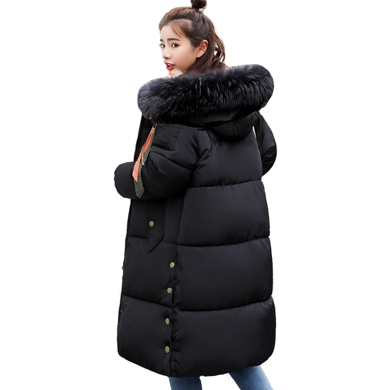 Oversize Warm Thicken Womens Winter Jackets Hooded Cotton Padded Outwear Female Coat Winter Women 2018 High Quality Long Parka