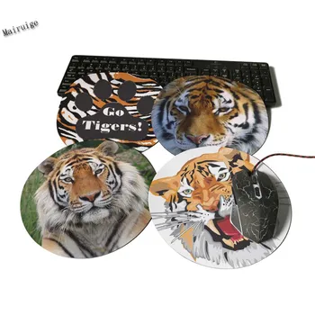 

Mairuige Roaring Tiger Mouse Pad PC Computer Gaming Laptop Mice Game Mat Mousepad for Medium Large Round Game Mousepad
