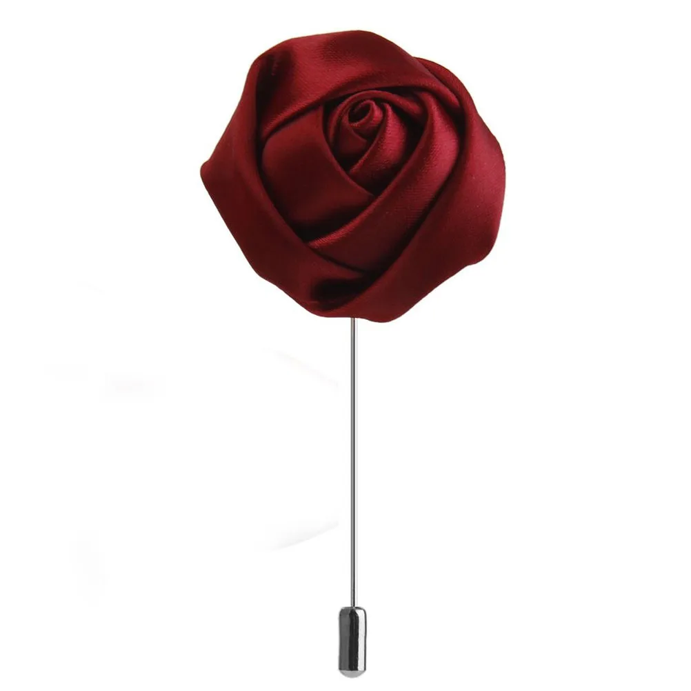 

PIXNOR Rose Flower Design Handmade Boutonniere Lapel Tie Pin Brooch Suit Brooches for Men Male Decoration