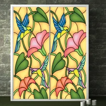 Пользовательский размер Высший сорт винтажное искусство в европейском стиле полупрозрачные самоклеющиеся оконные стеклянные наклейки "фильмы" бумажные двери стикер s H1054