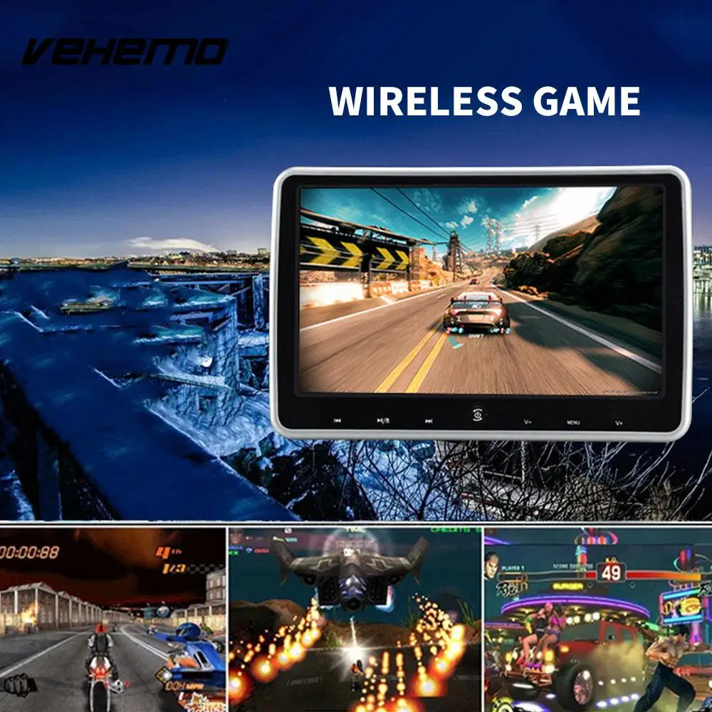 

Vehemo 10.1inch HDMI USB SD Car Headrest Player Recorder DVD Monitor Portable Universal Game Console TFT-LCD