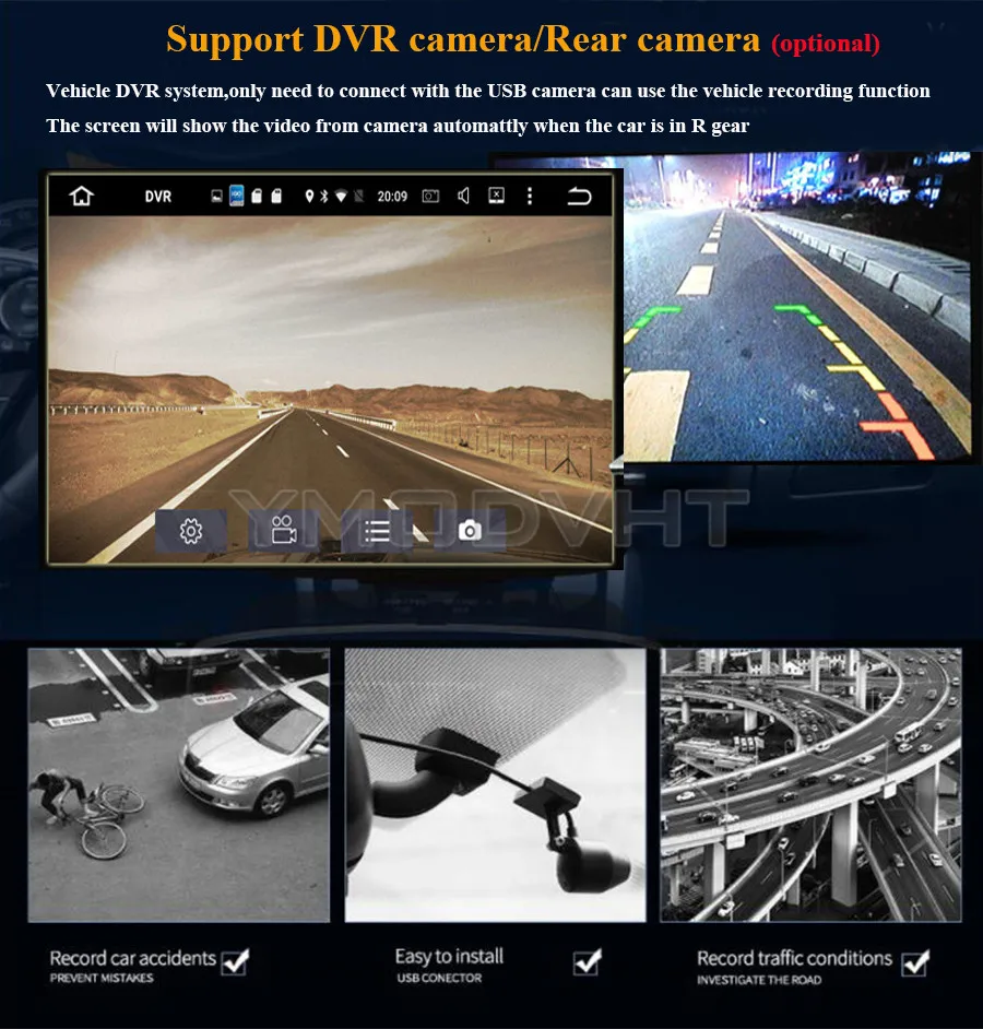 YMODVHT 9 дюймов 4 Гб+ 64 ГБ Android 9,0 Автомобильный DVD Радио для Ford Ecosport Стерео gps навигация Мультимедиа