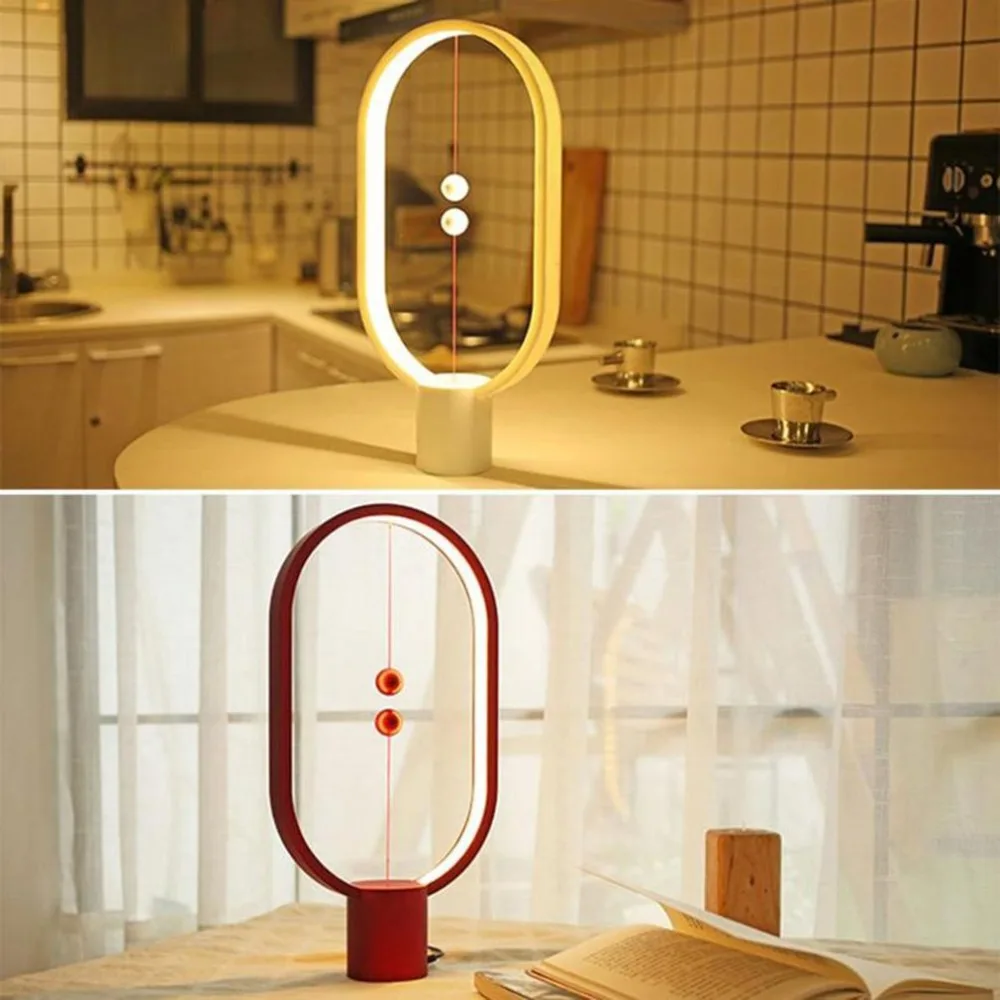 

Magnetic Lamp Balance Creative Smart Lighting Lights LED Ellipse Desk Lamp Magic Floating Balls Switch USB Powered Lamps