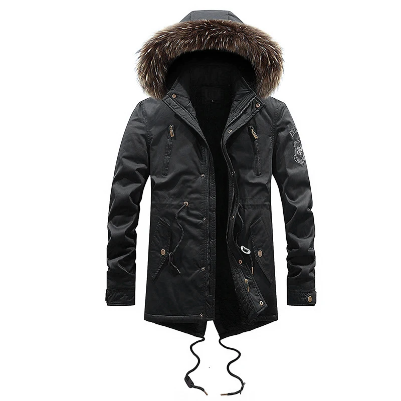 black khaki Vestes Green Capuchon Hommes Épais De Outwears Fourrure Épaississent Cachemire yellow Manteau Homme Parka Loldeal À Collor Parkas uiXZPkO