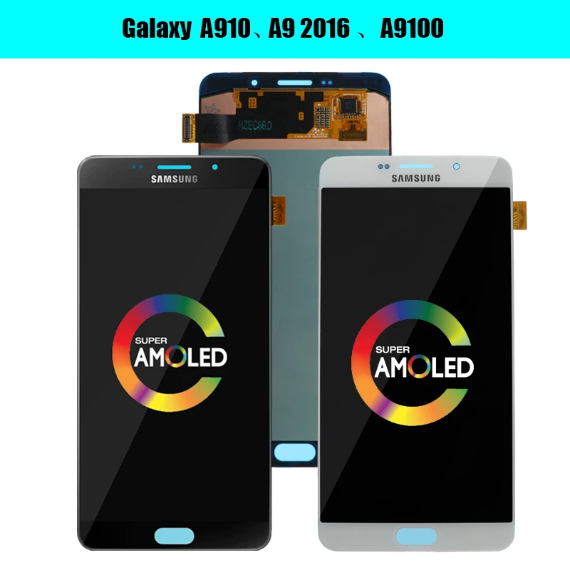 Супер AMOLED 6," AMOLED дисплей для SAMSUNG Galaxy A910 ЖК-экран сенсорный дигитайзер A9 Pro A9100 Замена ЖК-дисплея