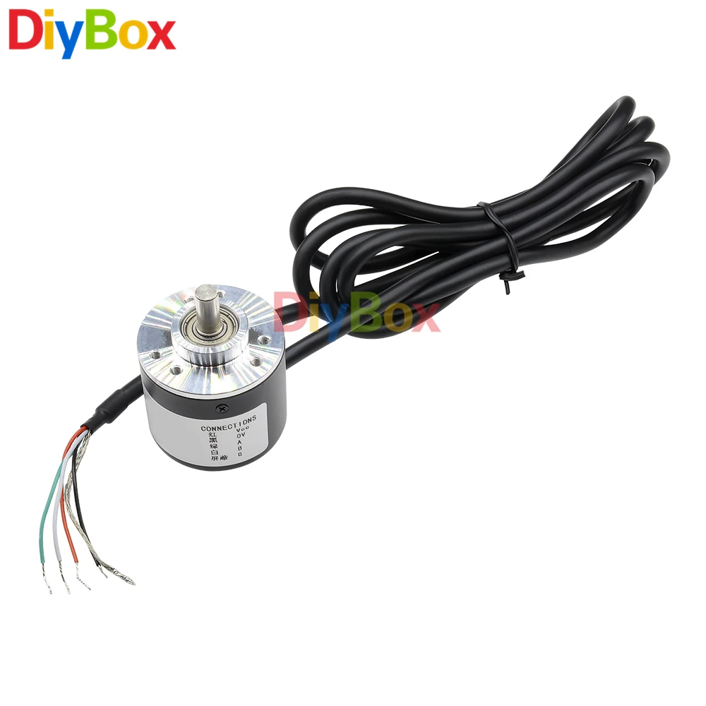 

DC 5V-24V 360P/R Encoder Incremental Rotary 360 Pulses /R AB 2 Phase 6mm Shaft