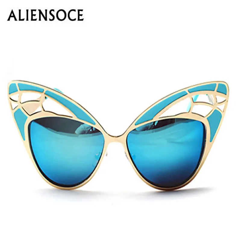 New Luxury Metal Hollow Out Sunglasses Women Brand...