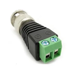 100 pièces BNC mâle à 2Pin adaptateur, caméra DVR connecteur 