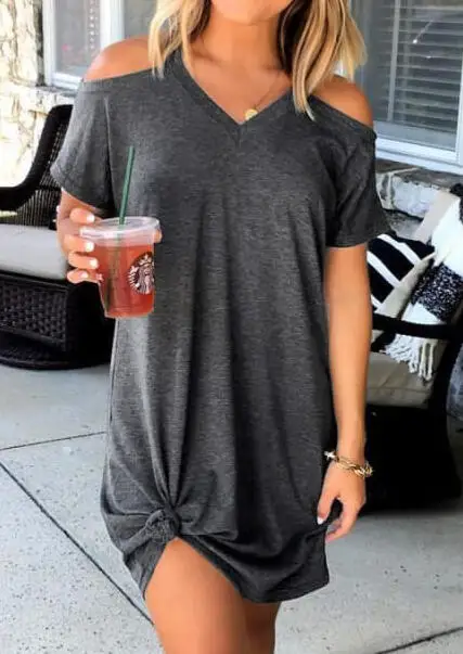 cold shoulder shirt dress