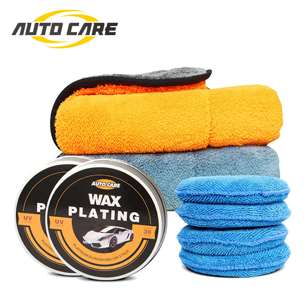 Car Wax Crystal Plating Set Waterproof High Gloss Layer Hard Wax With Microfiber Applicator And Buffing