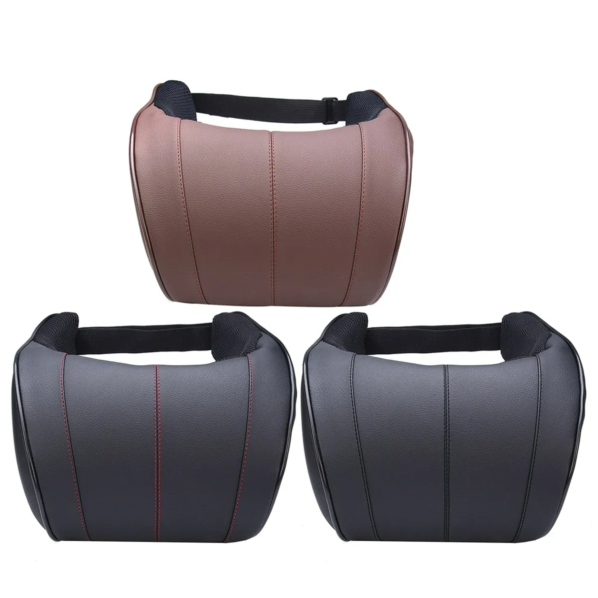 

1Pcs 3 Colors PU Leather Auto Car Neck Pillow Memory Foam Pillows Neck Rest Seat Headrest Cushion Pad High Quality