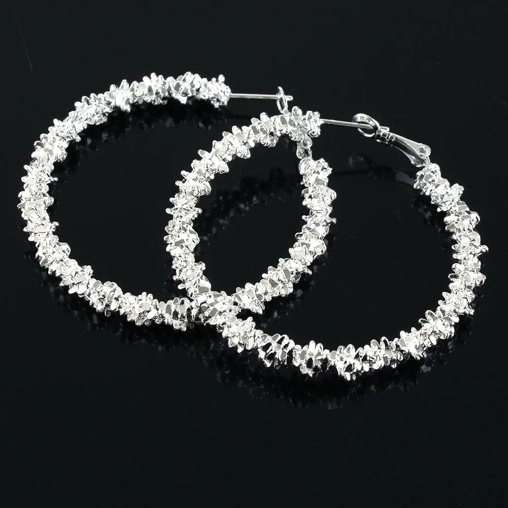 

1 Pair New Fashion Women Girl Earrings Jewelry Silver Plated Stars Hoop Earring Ear Rings Free Shiping