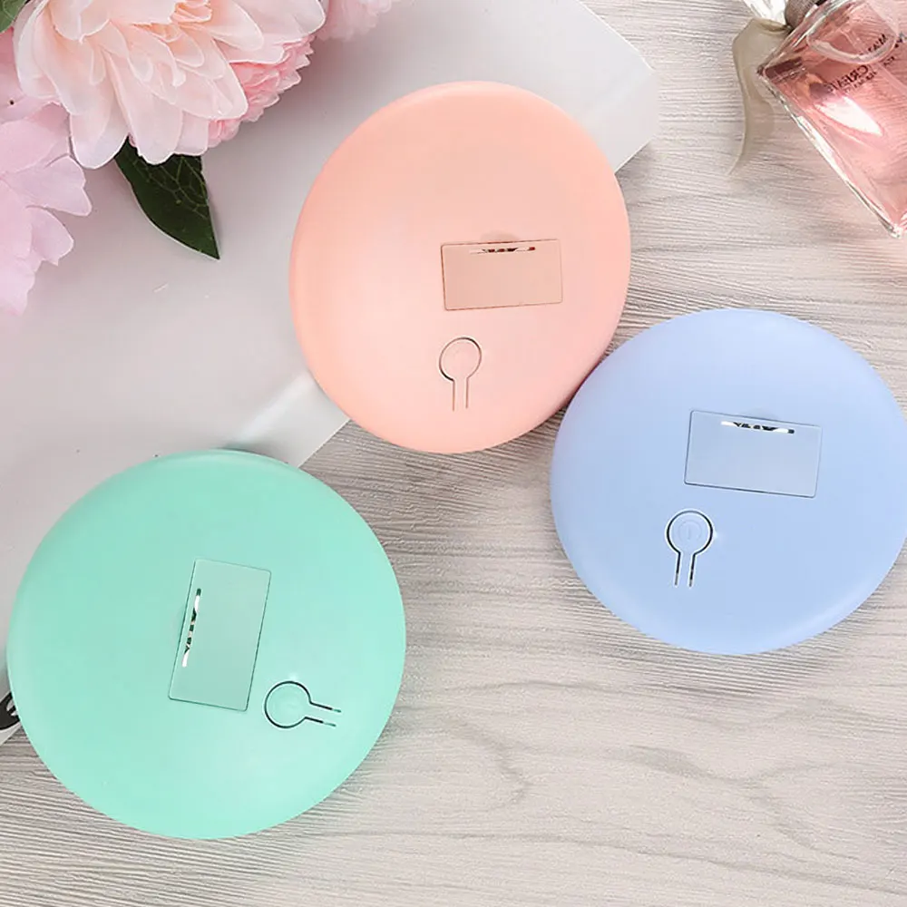 

Women Portable Makeup Mirrors Lady Cosmetic Compact Pocket Vanity Mirror With 12 Led Makeup Lights Lamps With Switch Hand mirro